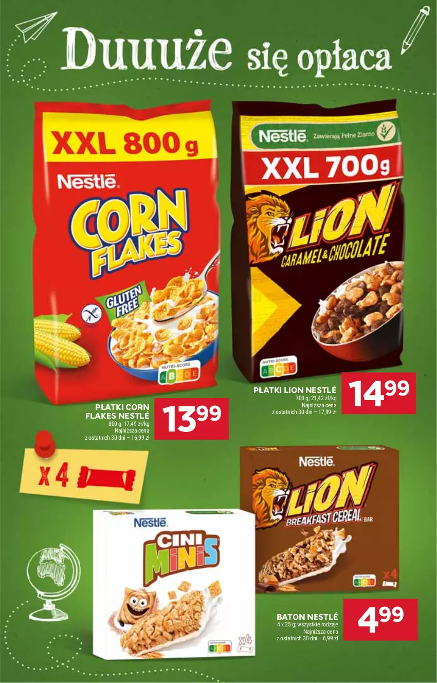 Gazetka promocyjna Stokrotka - Market - ważna 22.08 do 28.08.2024 - strona 17 - produkty: Baton, Corn flakes, Lion, Nestlé