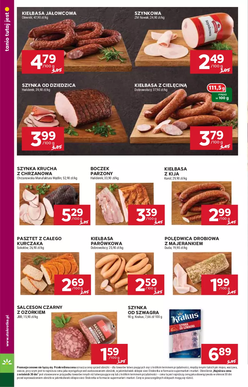 Gazetka promocyjna Stokrotka - Market - ważna 22.08 do 28.08.2024 - strona 8 - produkty: Boczek, Chrzan, Gra, HP, Kiełbasa, Kurczak, Pasztet, Polędwica, Salceson, Sos, Szynka