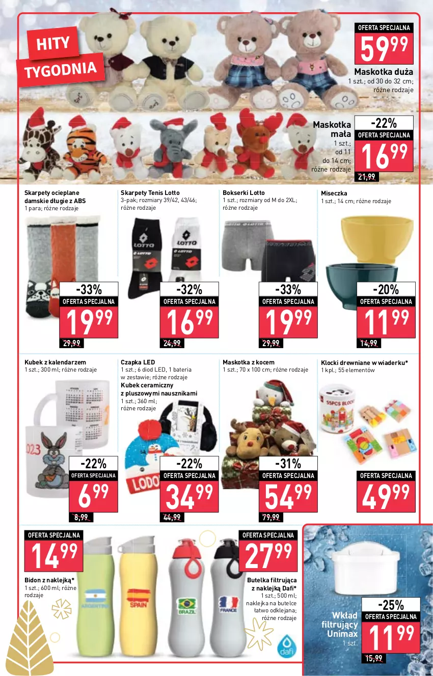 Gazetka promocyjna Stokrotka - Supermarket - ważna 24.11 do 30.11.2022 - strona 19 - produkty: Bateria, Bokserki, Czapka, Kalendarz, Karp, Klej, Klocki, Koc, Kubek, Miseczka, Ser, Wkład filtrujący