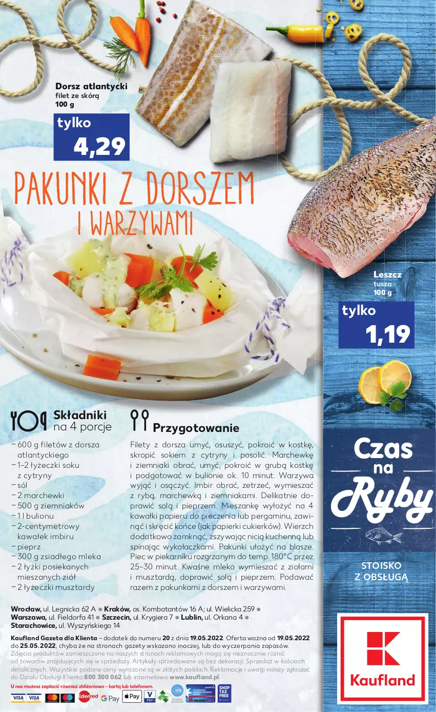 Gazetka promocyjna Kaufland - RYBY - ważna 19.05 do 25.05.2022 - strona 2 - produkty: Bulion, Cukier, Cytryny, Dorsz, Fa, Imbir, Kawa, Lion, Metro, Mleko, Mus, Orka, Papier, Piec, Piekarnik, Pieprz, Por, Sok, Sól, Tusz, Wagi, Wałek, Warzywa, Ziemniaki