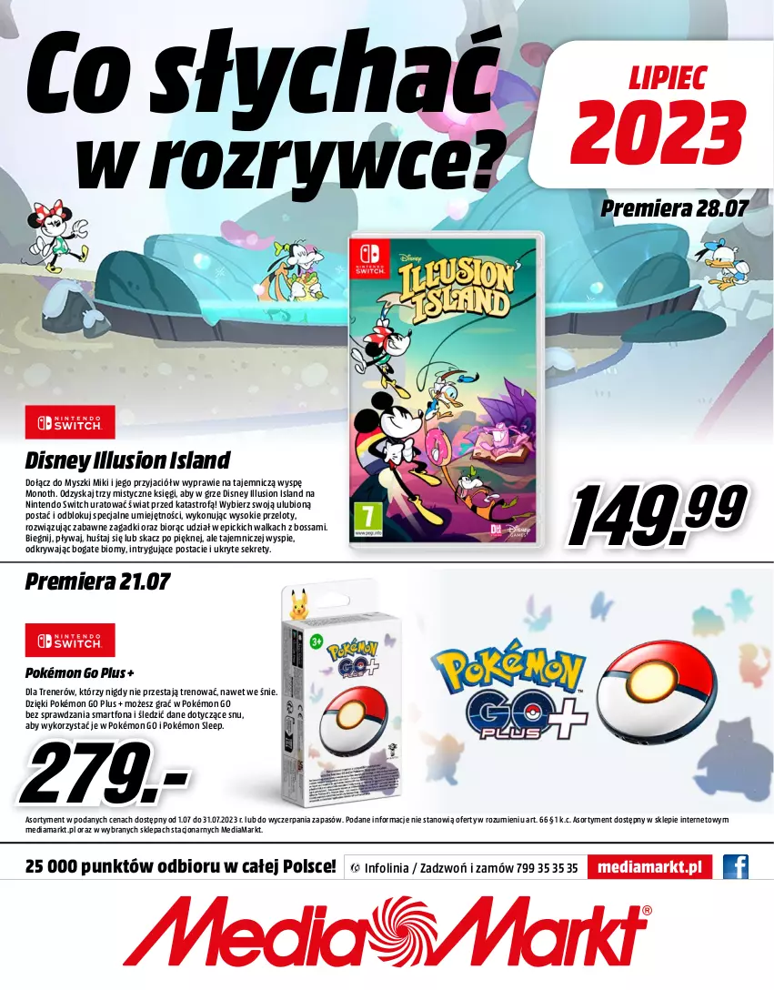 Gazetka promocyjna Media Markt - Gazetka Media Markt - ważna 01.07 do 31.07.2023 - strona 16 - produkty: Disney, Gra, Isla, Kret, Mysz, Nintendo Switch, Piec, Pokémon, Smartfon, Sok