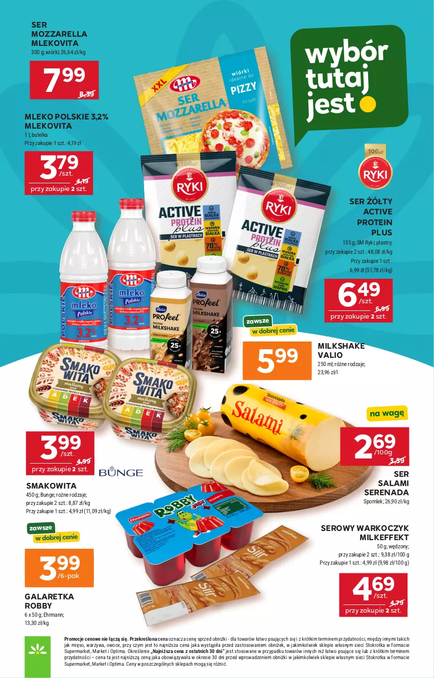 Gazetka promocyjna Stokrotka - Market - ważna 18.06 do 24.06.2026 - strona 15 - produkty: Gala, Galaretka, Koc, Mięso, Mleko, Mlekovita, Mozzarella, Optima, Owoce, Salami, Ser, Ser salami, Smakowita, Warzywa
