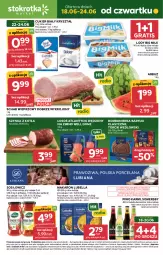 Gazetka promocyjna Stokrotka - Market - Gazetka - ważna od 24.06 do 24.06.2026 - strona 1 - produkty: Piwa, Piwo, Lubella, Makaron, Warzywa, Sos, Por, Gra, Cukier, Somersby, Bell, Big Milk, Lody, LANA, Szynka, Tarczyński, Optima, Schab wieprzowy, Algida, Owoce, Bella, Arbuz, Karmi, Mięso, Baryłki, LG