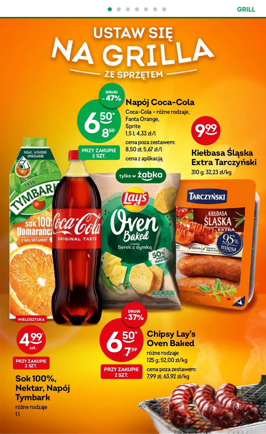 Gazetka promocyjna Żabka - ważna 24.05 do 06.06.2023 - strona 19 - produkty: Chipsy, Coca-Cola, Fa, Fanta, Grill, Kiełbasa, Kiełbasa śląska, Lay’s, Napój, Nektar, Sok, Sprite, Tarczyński, Tymbark