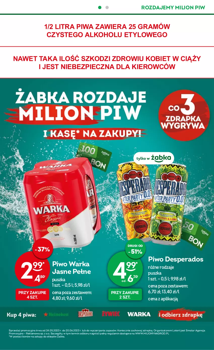 Gazetka promocyjna Żabka - ważna 24.05 do 06.06.2023 - strona 2 - produkty: Desperados, Gra, Lion, Mola, Piec, Piwa, Piwo, Warka