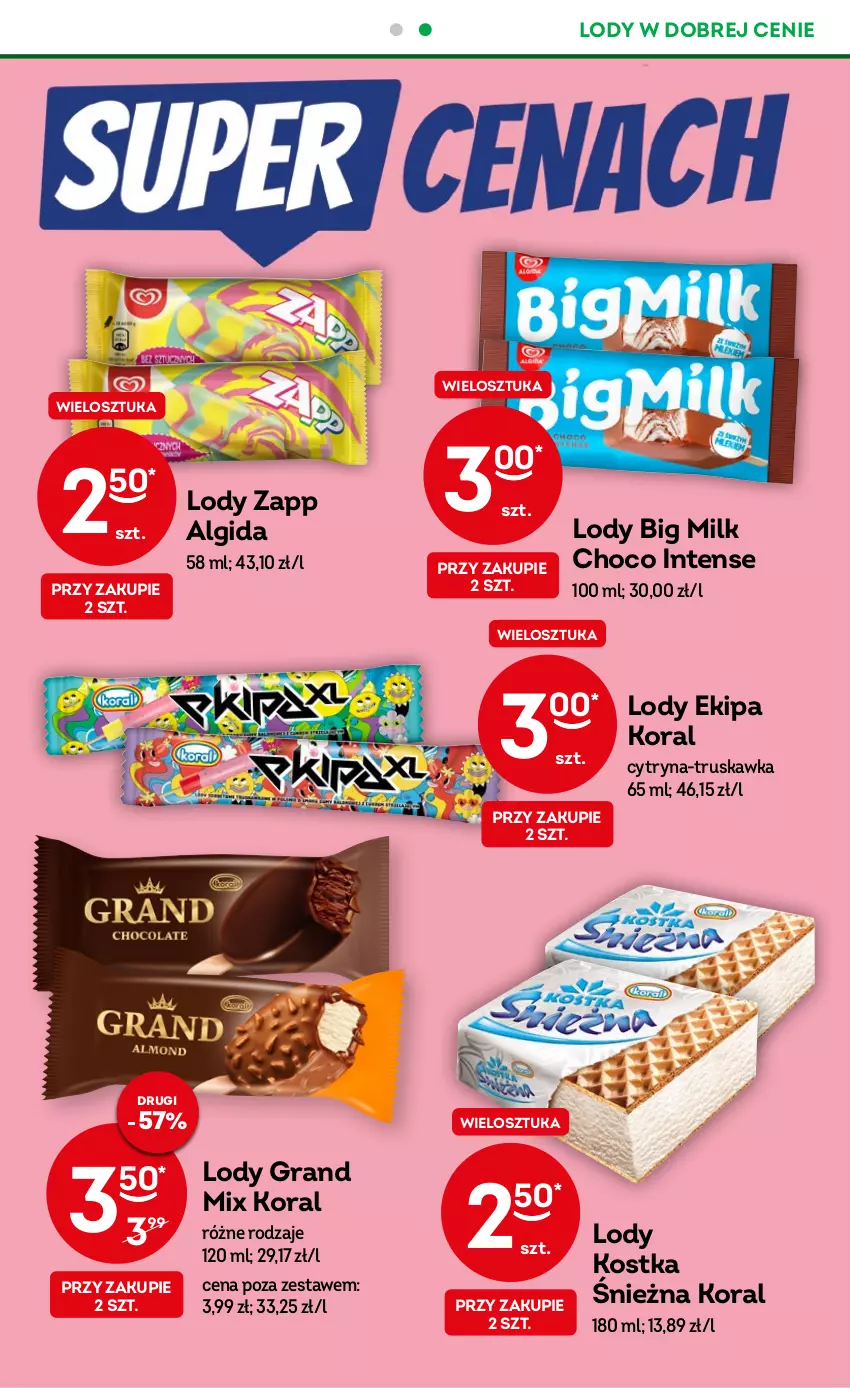 Gazetka promocyjna Żabka - ważna 24.05 do 06.06.2023 - strona 27 - produkty: Algida, Big Milk, Gra, LG, Lody