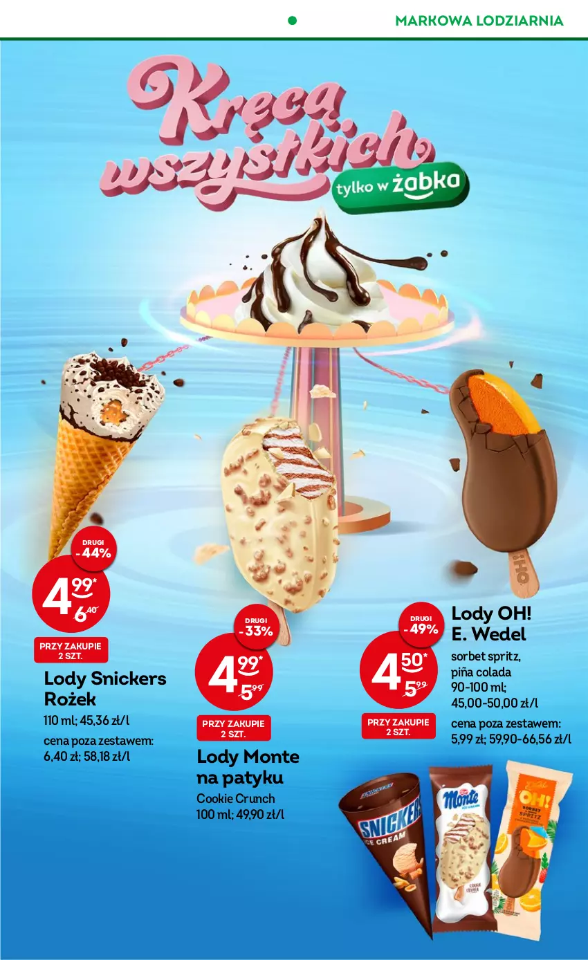 Gazetka promocyjna Żabka - ważna 24.05 do 06.06.2023 - strona 4 - produkty: E. Wedel, Lody, Monte, Piña Colada, Snickers