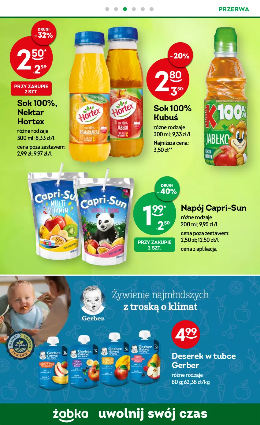 Gazetka promocyjna Żabka - ważna 24.05 do 06.06.2023 - strona 48 - produkty: Deser, Gerber, Hortex, Kubuś, Napój, Nektar, Ser, Serek, Sok