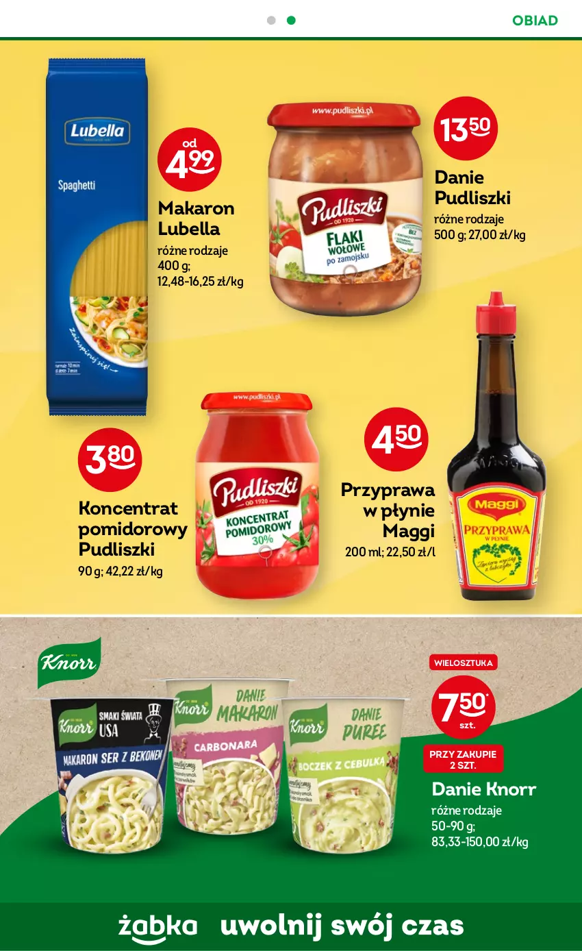 Gazetka promocyjna Żabka - ważna 24.05 do 06.06.2023 - strona 57 - produkty: Bell, Bella, Knorr, Koncentrat pomidorowy, Lubella, Maggi, Makaron, Przyprawa w płynie, Pudliszki