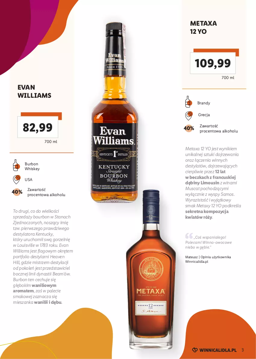 Gazetka promocyjna Lidl - Winnica Lidla - ważna 19.01 do 16.02.2021 - strona 3 - produkty: Bourbon, Brandy, Iams, Kret, Metaxa, Mus, Por, Whiskey