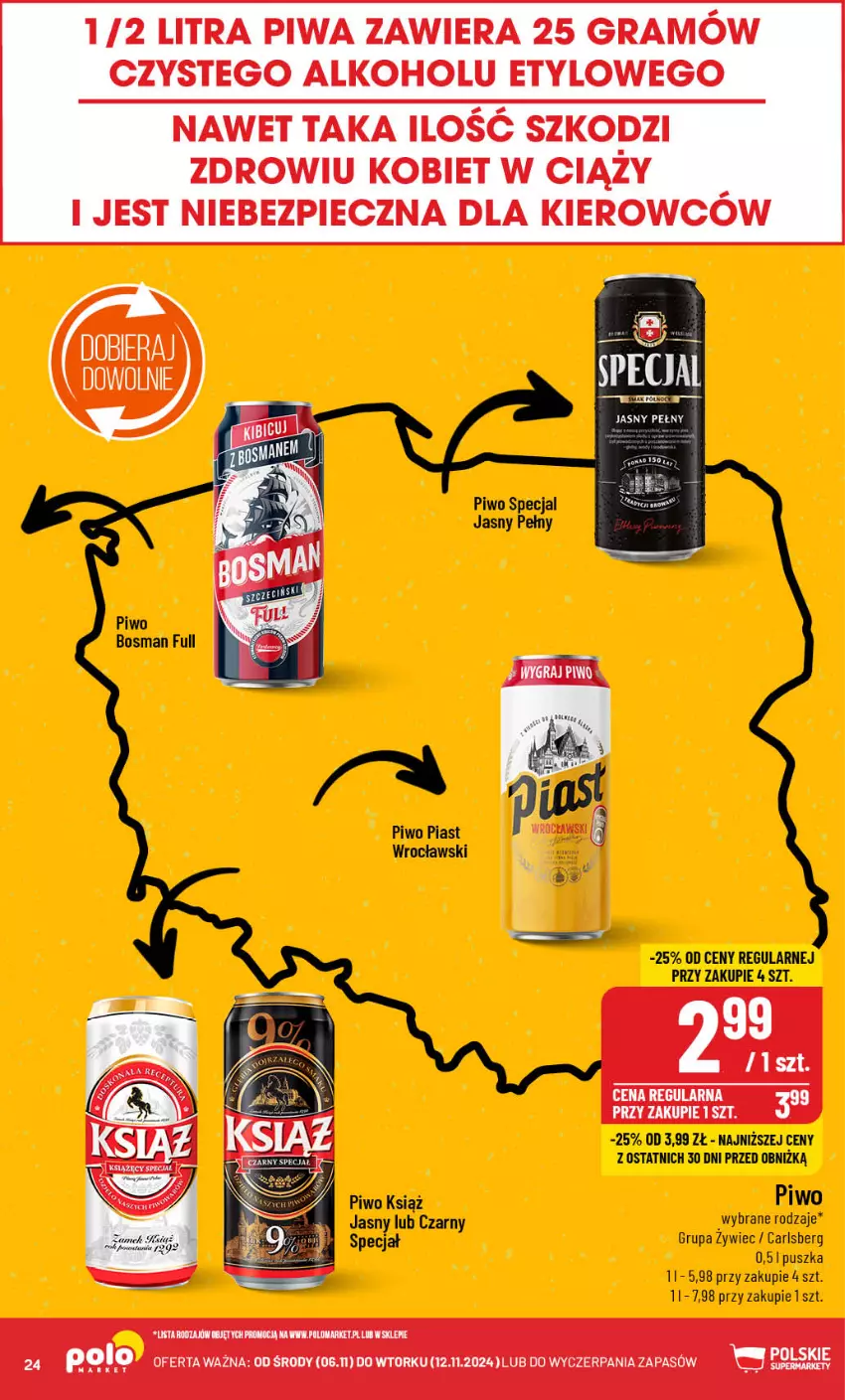 Gazetka promocyjna PoloMarket - Gazetka pomocyjna - ważna 06.11 do 12.11.2024 - strona 24 - produkty: Carlsberg, Piast, Piwo