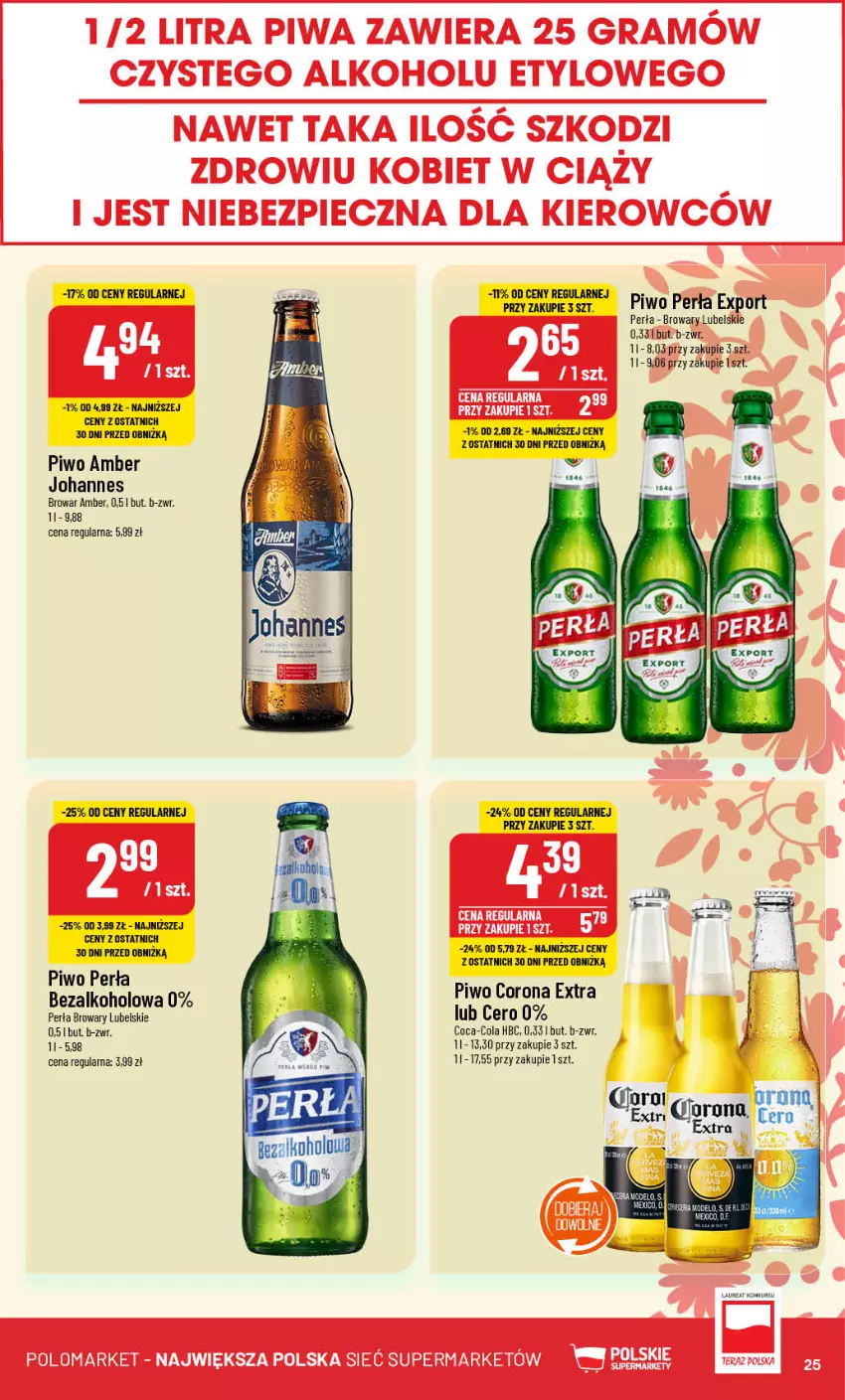 Gazetka promocyjna PoloMarket - Gazetka pomocyjna - ważna 06.11 do 12.11.2024 - strona 25 - produkty: Coca-Cola, Corona Extra, Laur, Perła, Piwo, Por