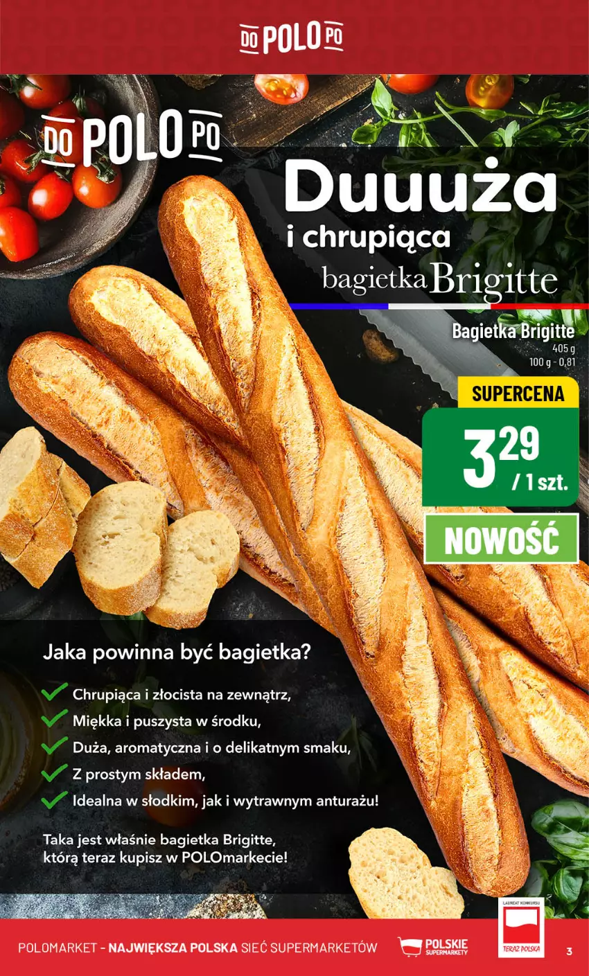 Gazetka promocyjna PoloMarket - Gazetka pomocyjna - ważna 06.11 do 12.11.2024 - strona 3 - produkty: Bagietka, Tera