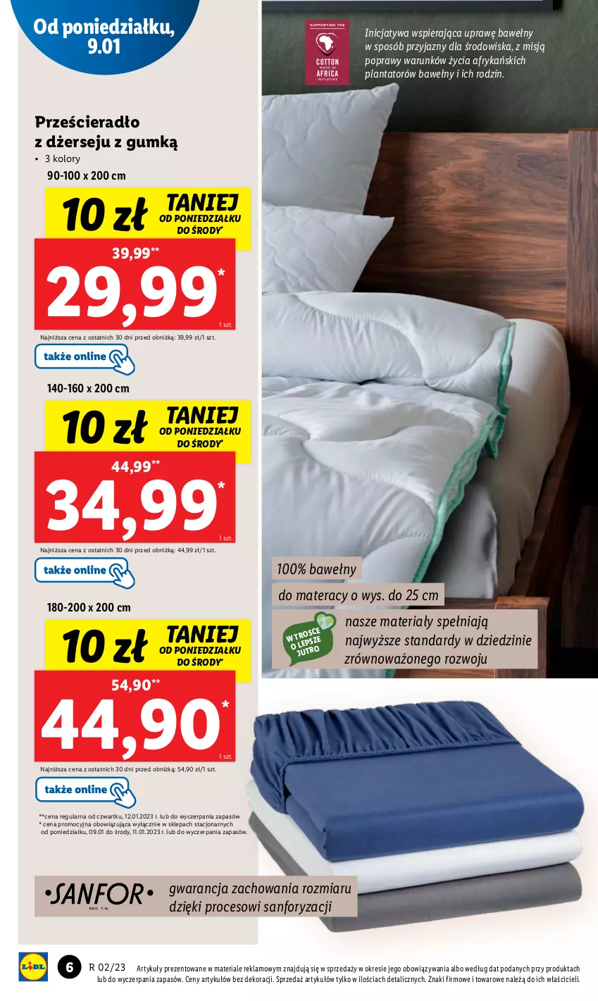 Gazetka promocyjna Lidl - GAZETKA - ważna 09.01 do 14.01.2023 - strona 6 - produkty: Materac, Prześcieradło, Tera