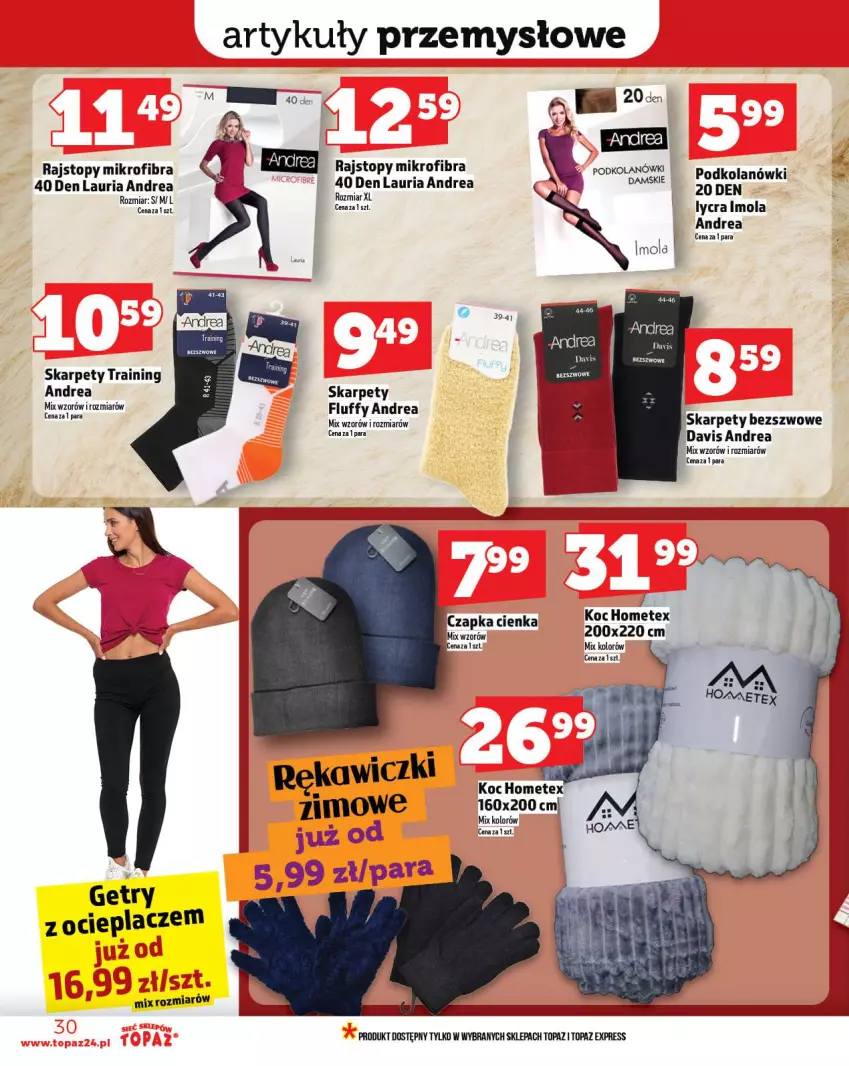 Gazetka promocyjna Topaz - Gazetka - ważna 23.10 do 29.10.2025 - strona 30 - produkty: Karp, Koc, Laur, Mola, Rajstopy, Top