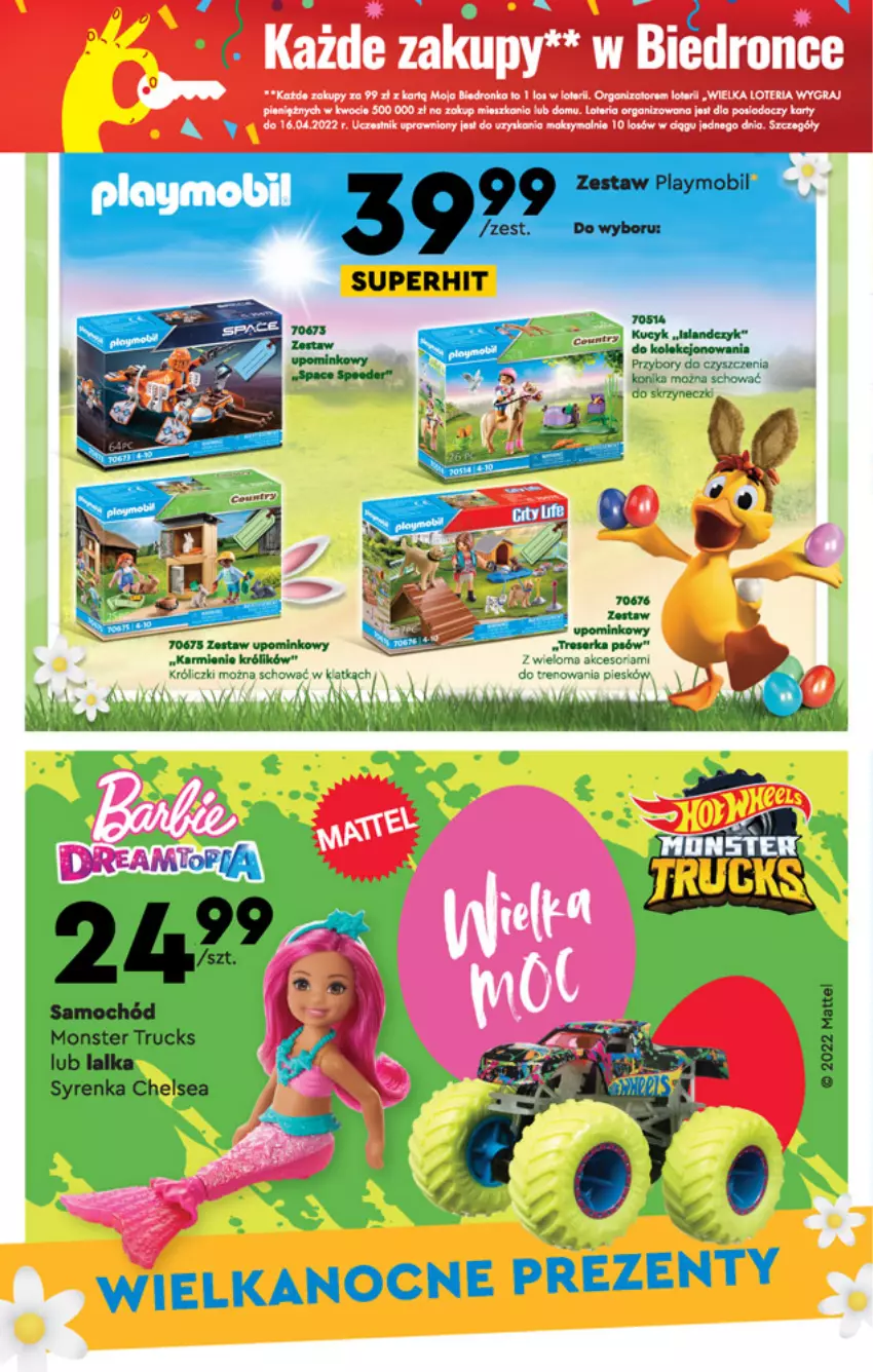 Gazetka promocyjna Biedronka - Okazje tygodnia - ważna 11.04 do 27.04.2022 - strona 2 - produkty: Dron, Królik, Lalka, Mattel, Mobil, Monster truck, Playmobil, Samochód