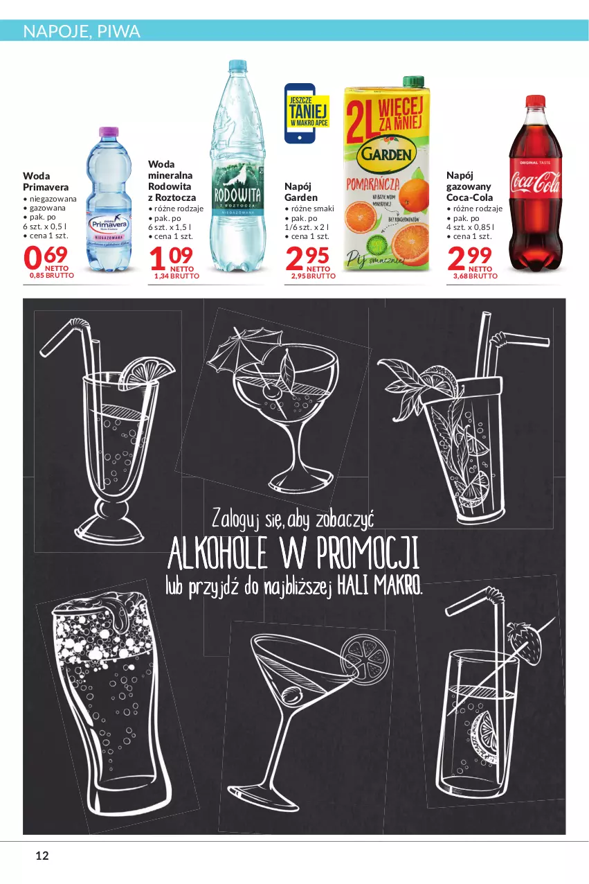 Gazetka promocyjna Makro - [Oferta promocyjna] Artykuły spożywcze i przemysłowe - ważna 17.05 do 30.05.2022 - strona 12 - produkty: Coca-Cola, Napój, Napój gazowany, Napoje, Piwa, Prima, Primavera, Woda, Woda mineralna