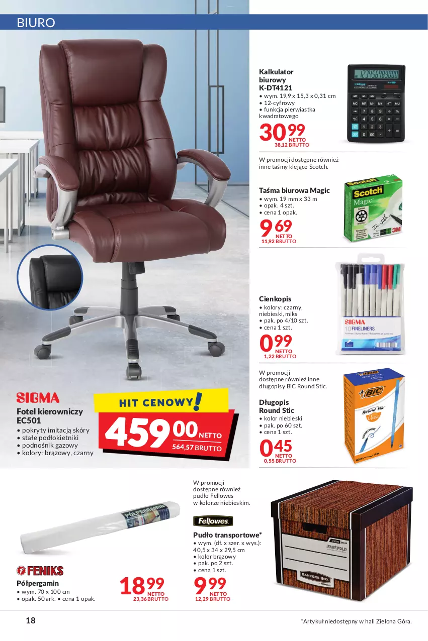 Gazetka promocyjna Makro - [Oferta promocyjna] Artykuły spożywcze i przemysłowe - ważna 17.05 do 30.05.2022 - strona 18 - produkty: BIC, Biuro, Długopis, Fotel, Klej, Por, Sport, Tran