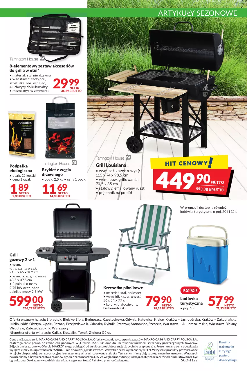 Gazetka promocyjna Makro - [Oferta promocyjna] Artykuły spożywcze i przemysłowe - ważna 17.05 do 30.05.2022 - strona 25 - produkty: Gra, Grill, Grill gazowy, Kosz, Lodówka, Papier, Piec, Pojemnik, Rum, Sos, Szal, Szczypce, Szpatułka, Uchwyty, Widelec