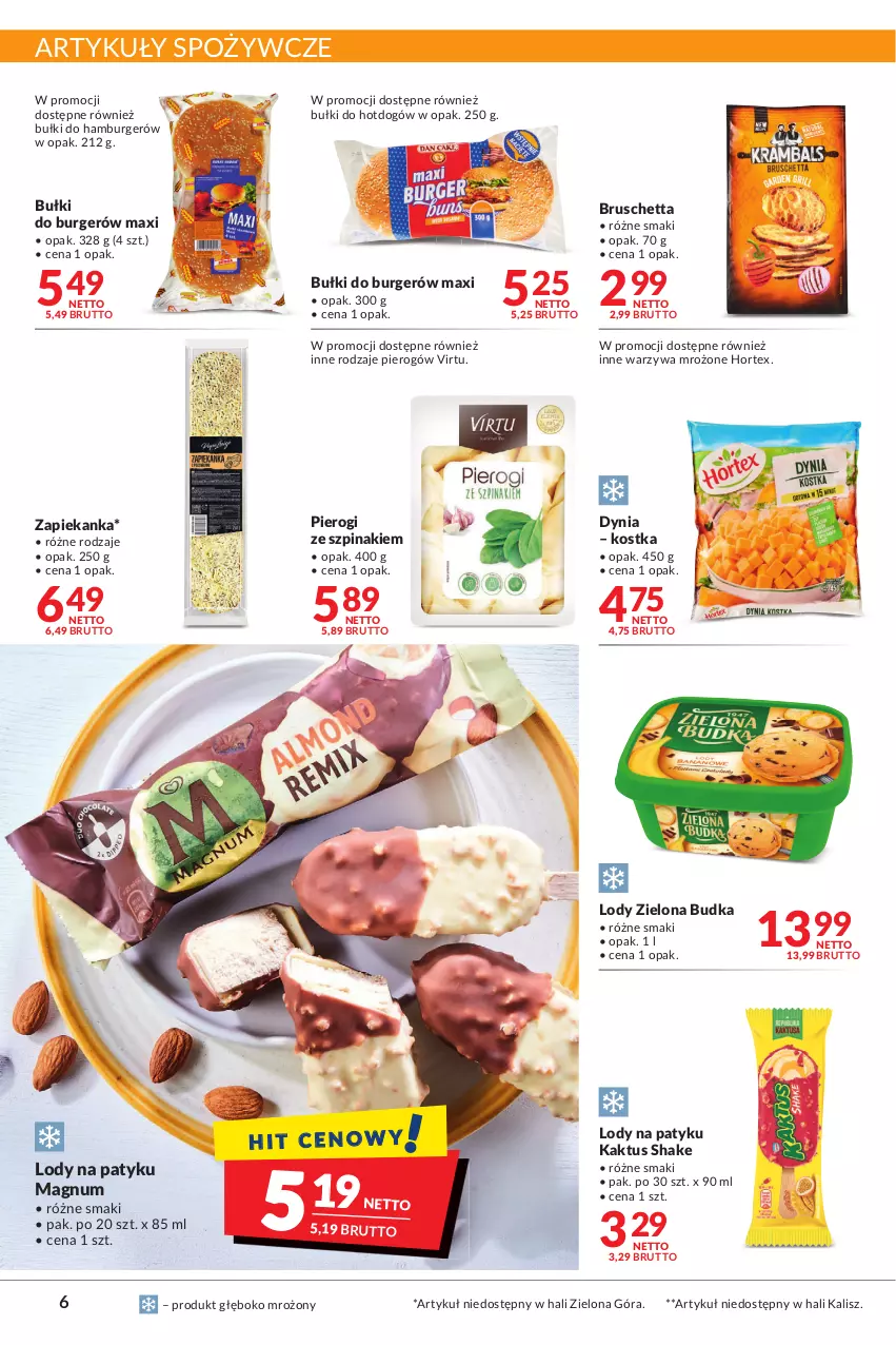 Gazetka promocyjna Makro - [Oferta promocyjna] Artykuły spożywcze i przemysłowe - ważna 17.05 do 30.05.2022 - strona 6 - produkty: Artykuły spożywcze, Burger, Hamburger, Hortex, Kaktus, Lody, Pierogi, Szpinak, Virtu, Warzywa, Zapiekanka, Zielona Budka