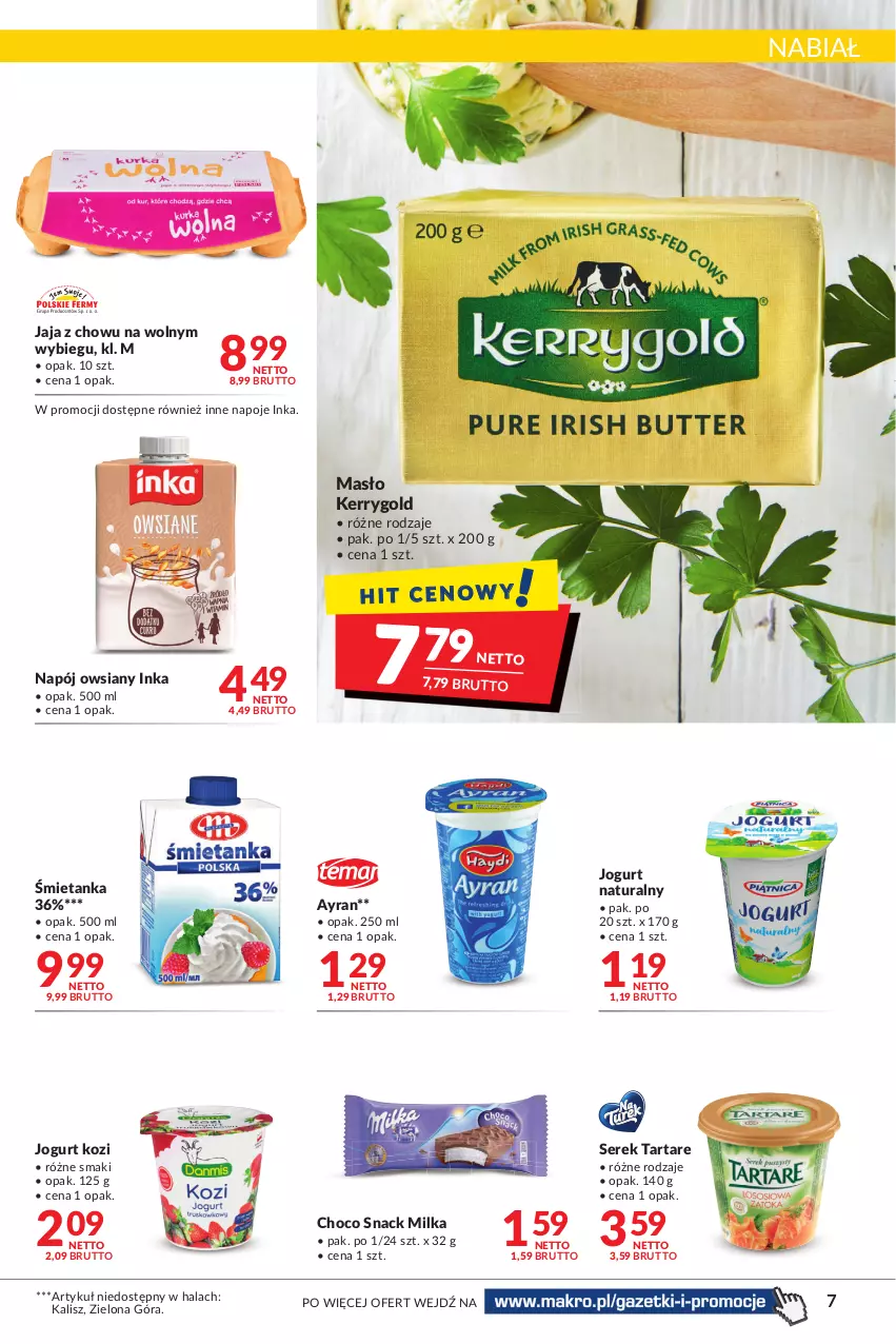 Gazetka promocyjna Makro - [Oferta promocyjna] Artykuły spożywcze i przemysłowe - ważna 17.05 do 30.05.2022 - strona 7 - produkty: Inka, Jaja, Jogurt, Jogurt naturalny, Masło, Milka, Napój, Napoje, Ser, Serek, Tarta, Tartare