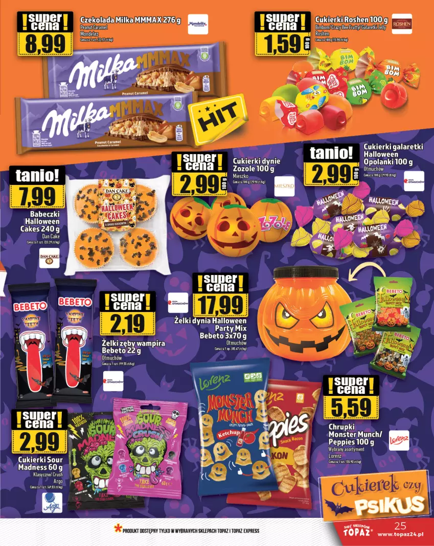 Gazetka promocyjna Topaz - Gazetka - ważna 24.10 do 30.10.2024 - strona 25 - produkty: Cukier, Cukierki, Gala, Galaretki, Lanki, LG, Monster Munch, Top