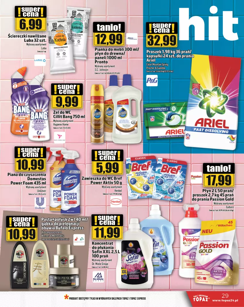 Gazetka promocyjna Topaz - Gazetka - ważna 24.10 do 30.10.2024 - strona 29 - produkty: Cillit Bang, Domestos, Fa, Top