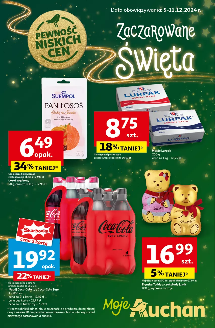 Gazetka promocyjna Auchan - Gazetka Pewność Niskich Cen Moje Auchan - ważna 05.12 do 11.12.2024 - strona 1 - produkty: Lindt, Lurpak, Masło