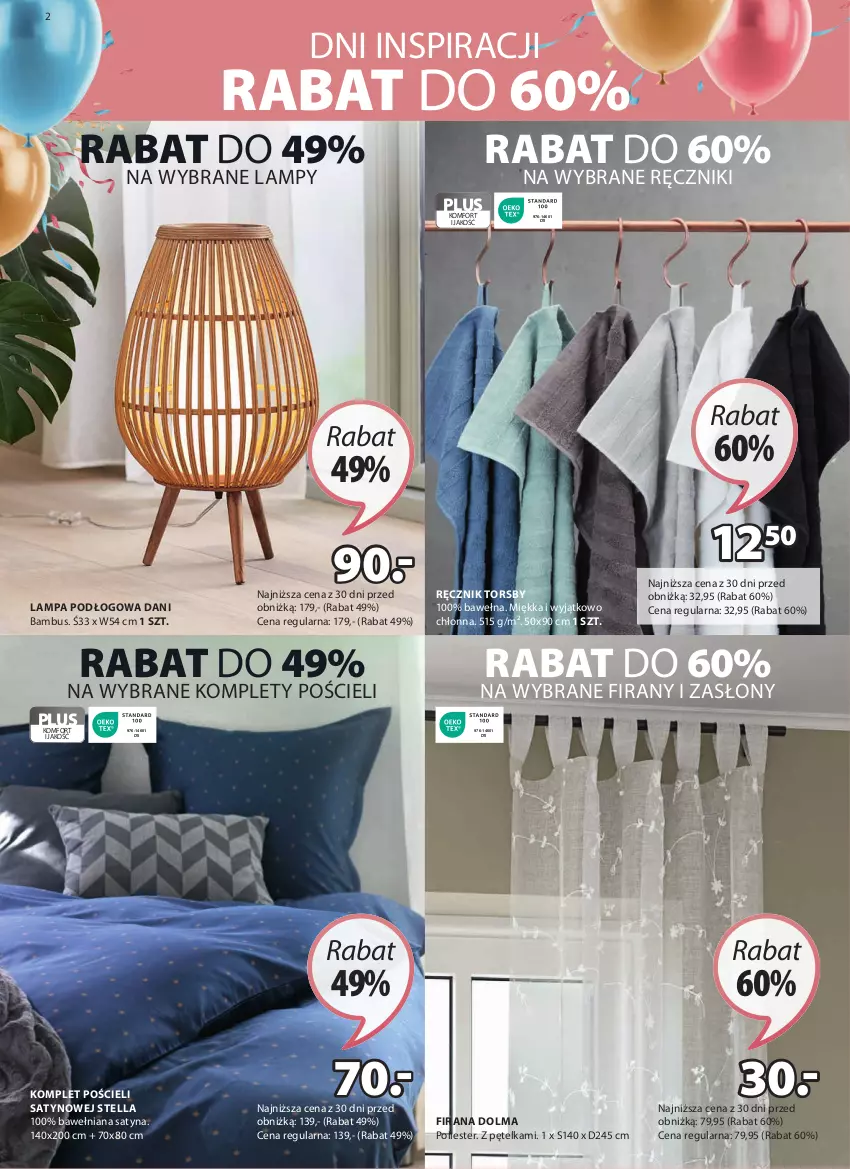 Gazetka promocyjna Jysk - Oferta tygodnia - ważna 27.03 do 14.04.2024 - strona 3 - produkty: Firana, Komplet pościeli, Lampa, Lampa podłogowa, Olma, Pościel, Ręcznik, Wełna