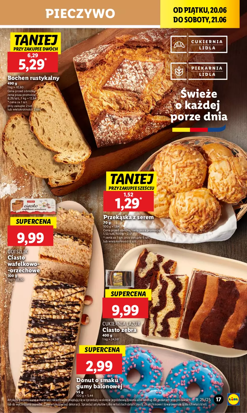Gazetka promocyjna Lidl - GAZETKA - ważna 20.06 do 21.06.2025 - strona 23 - produkty: Cukier, Donut, Lazur, Piec, Pieczywo, Por, Rust, Ser