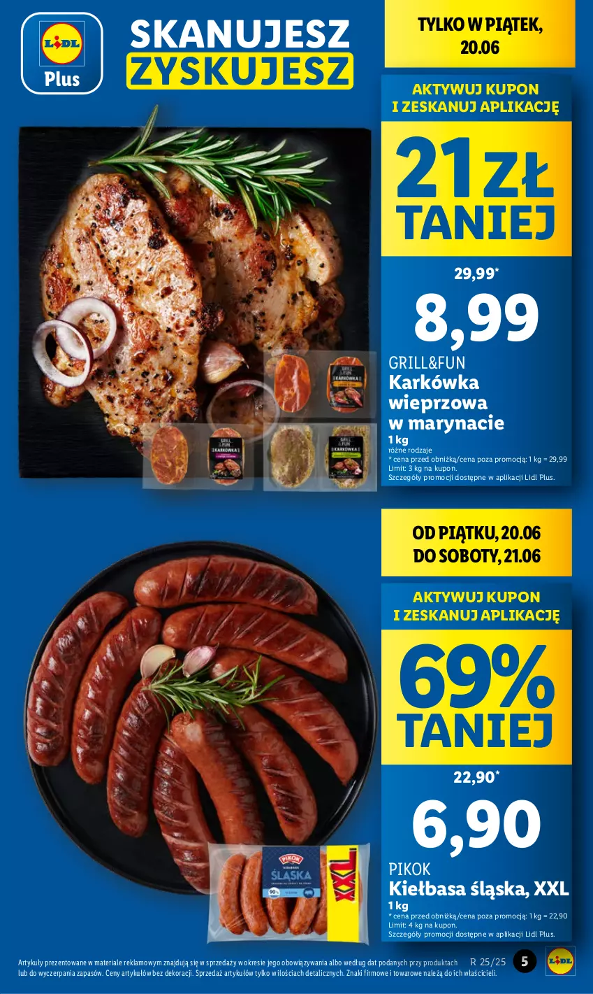 Gazetka promocyjna Lidl - GAZETKA - ważna 20.06 do 21.06.2025 - strona 7 - produkty: Grill, Karkówka wieprzowa, Kiełbasa, Kiełbasa śląska, PIKOK