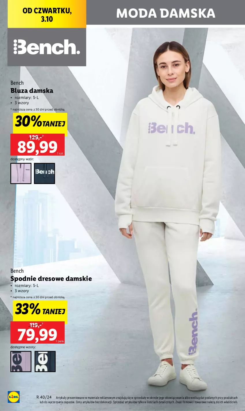 Gazetka promocyjna Lidl - GAZETKA - ważna 03.10 do 05.10.2024 - strona 18 - produkty: Bluza, Dres, Moda, Spodnie, Spodnie dresowe