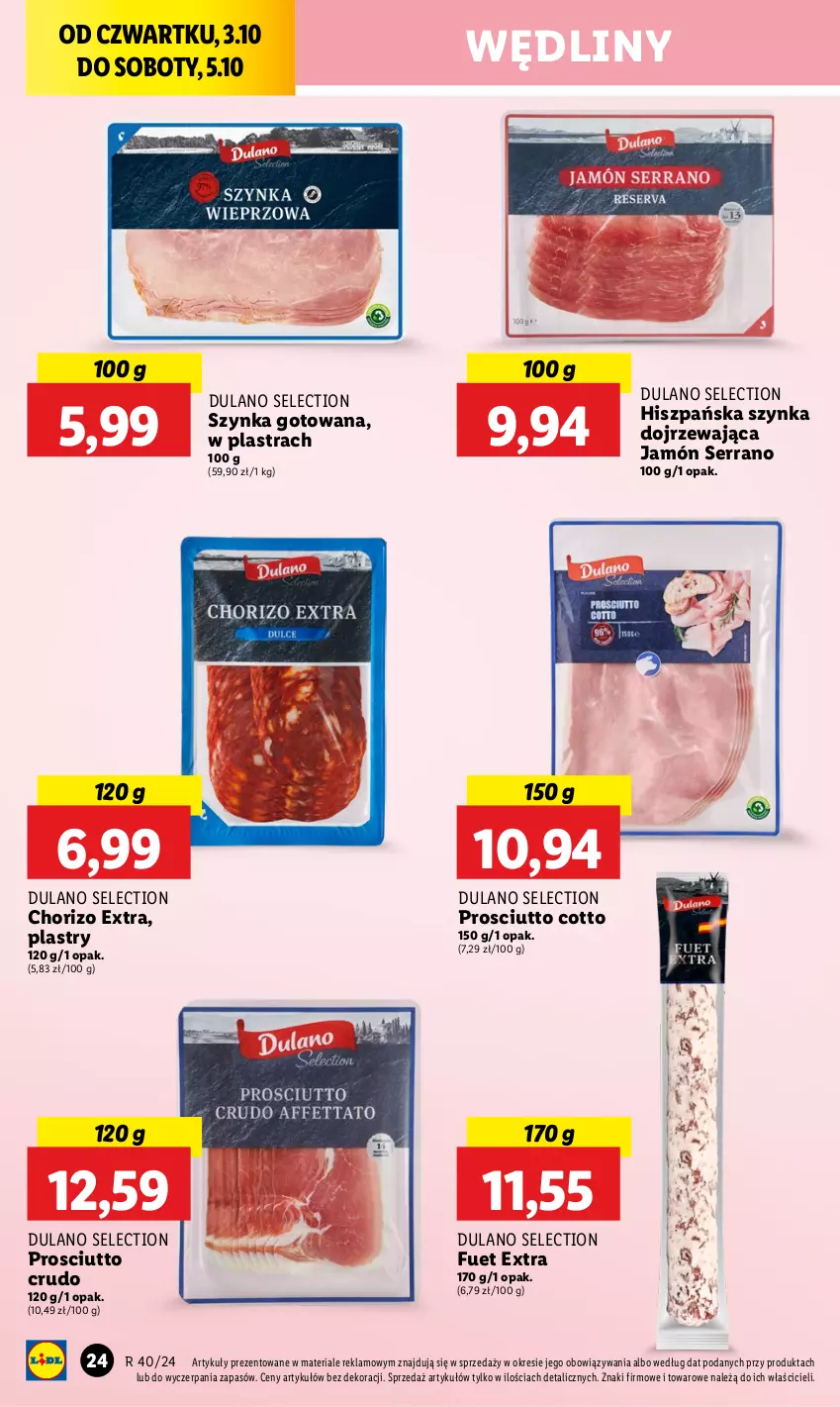 Gazetka promocyjna Lidl - GAZETKA - ważna 03.10 do 05.10.2024 - strona 30 - produkty: Dulano, Jamón serrano, Prosciutto, Ser, Szynka