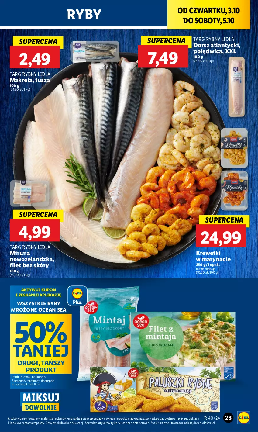 Gazetka promocyjna Lidl - GAZETKA - ważna 03.10 do 05.10.2024 - strona 31 - produkty: Dorsz, Krewetki, Miruna, Polędwica, Tusz