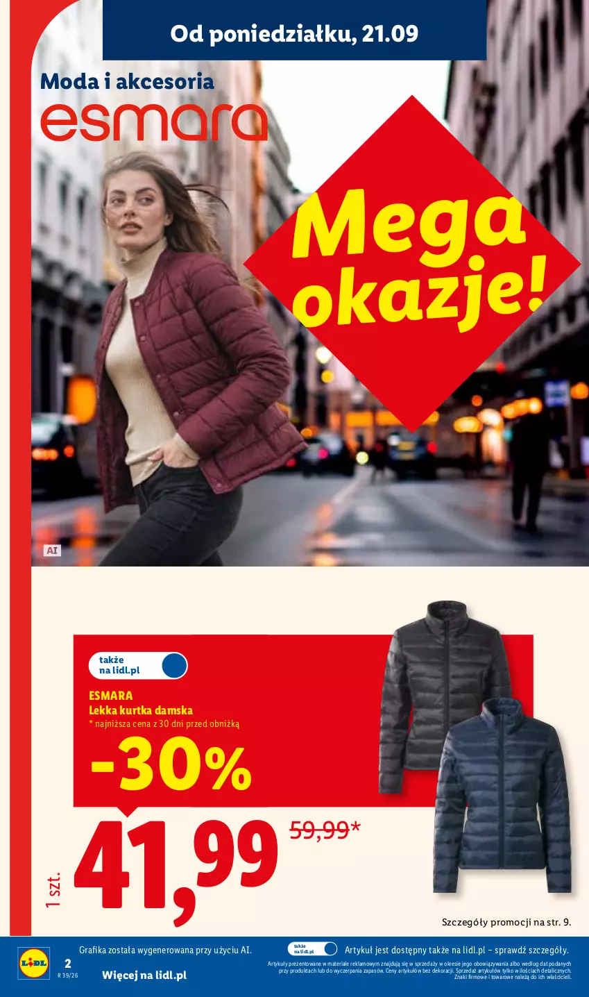 Gazetka promocyjna Lidl - Gazetka ważna od 21.09 do 26.09 - ważna 21.09 do 26.09.2026 - strona 2 - produkty: Gra, Grafika, Kurtka, Moda