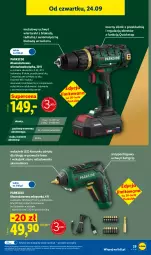 Gazetka promocyjna Lidl - Gazetka ważna od 21.09 do 26.09 - Gazetka - ważna od 26.09 do 26.09.2026 - strona 37 - produkty: Parkside, Top, Akumulatorowa wiertarkowkrętark, Walizka, Wiertarkowkrętarka, Uchwyty, Warka, Tarka, Wkręt, Wkrętarka, Akumulator