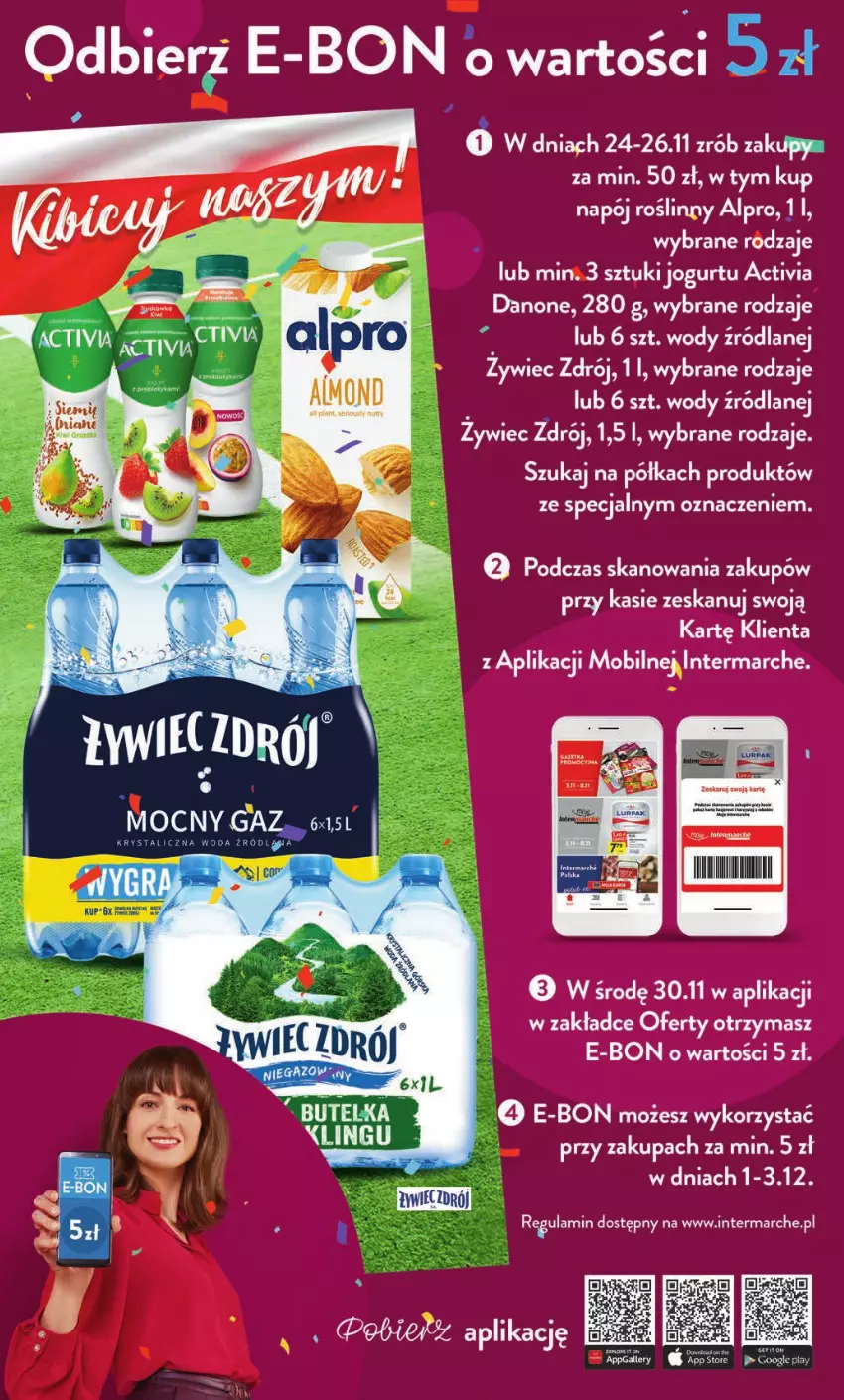 Gazetka promocyjna Intermarche - Gazetka Intermarche - ważna 24.11 do 30.11.2022 - strona 10 - produkty: Activia, Danone, Jogurt, Mobil, Napój, Napój roślinny, Półka, Woda