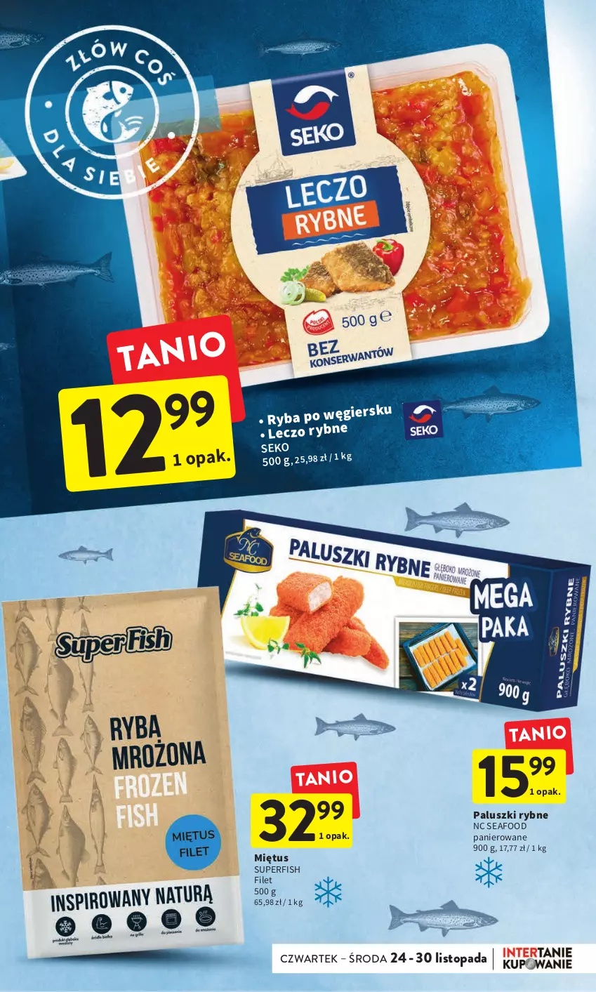 Gazetka promocyjna Intermarche - Gazetka Intermarche - ważna 24.11 do 30.11.2022 - strona 23 - produkty: Miętus, Paluszki rybne, SEKO, Top