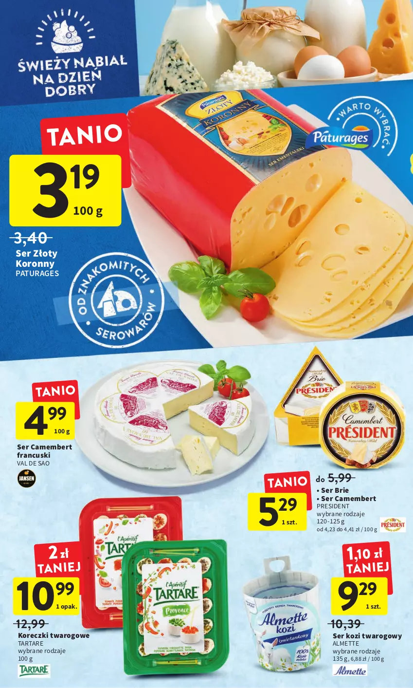 Gazetka promocyjna Intermarche - Gazetka Intermarche - ważna 24.11 do 30.11.2022 - strona 26 - produkty: Almette, Brie, Camembert, Ser, Ser kozi, Tarta, Tartare