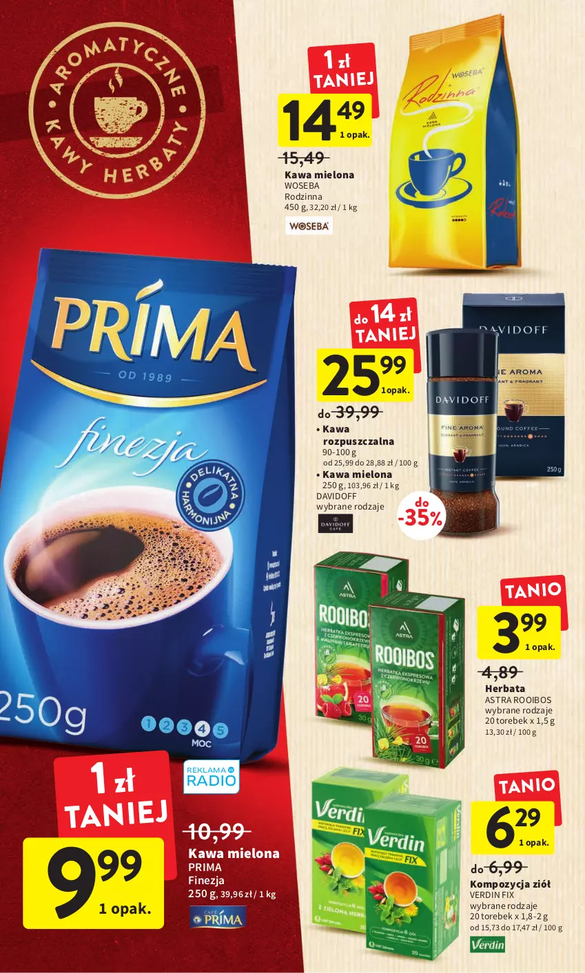 Gazetka promocyjna Intermarche - Gazetka Intermarche - ważna 24.11 do 30.11.2022 - strona 32 - produkty: Davidoff, Herbata, Kawa, Kawa mielona, Kawa rozpuszczalna, Prima, Woseba