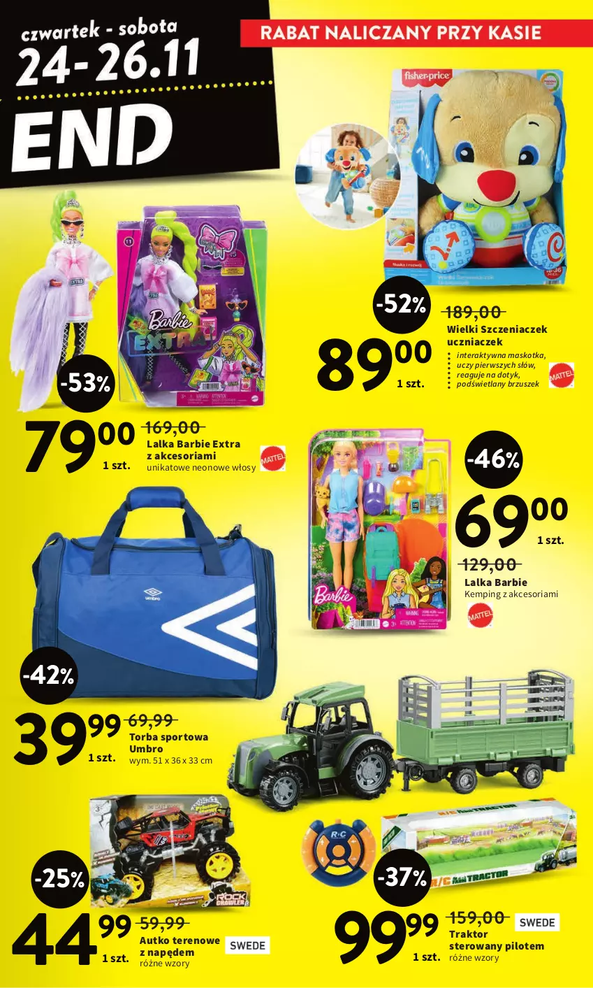 Gazetka promocyjna Intermarche - Gazetka Intermarche - ważna 24.11 do 30.11.2022 - strona 5 - produkty: Barbie, Lalka, Por, Sport, Szczeniaczek uczniaczek, Tera, Torba, Traktor