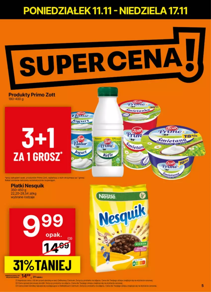 Gazetka promocyjna Delikatesy Centrum - NOWA GAZETKA Delikatesy Centrum od 11 listopada! 11-17.11.2024 - ważna 11.11 do 17.11.2024 - strona 5 - produkty: Nesquik, Zott