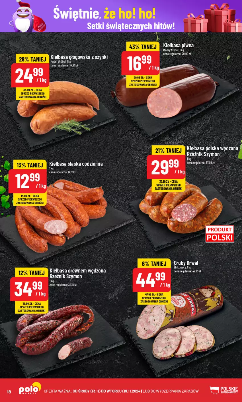 Gazetka promocyjna PoloMarket - Gazetka pomocyjna - ważna 13.11 do 19.11.2024 - strona 18 - produkty: Kiełbasa