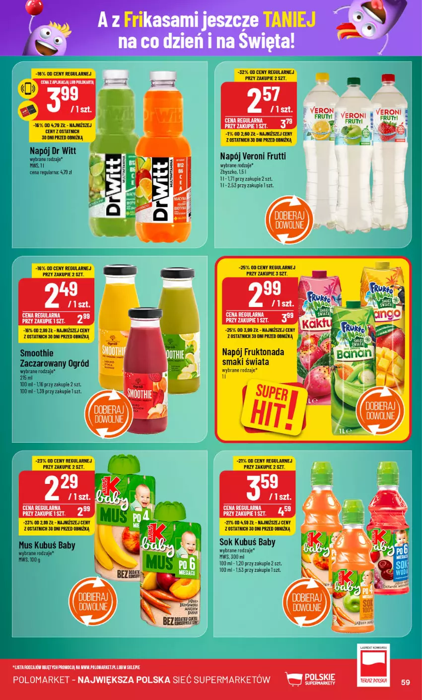 Gazetka promocyjna PoloMarket - Gazetka pomocyjna - ważna 13.11 do 19.11.2024 - strona 59 - produkty: Kubuś, LG, Mus, Napój, Ogród, Smoothie, Sok