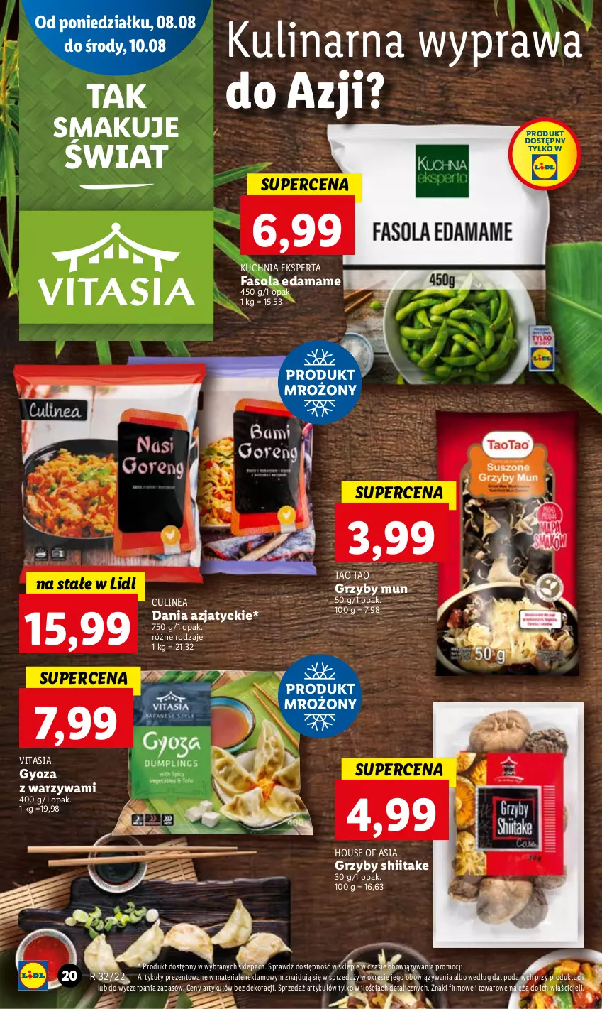 Gazetka promocyjna Lidl - GAZETKA - ważna 08.08 do 10.08.2022 - strona 22 - produkty: Edam, Fa, Fasola, Grzyby, Grzyby mun, Grzyby shiitake, House of Asia, Kuchnia, Warzywa