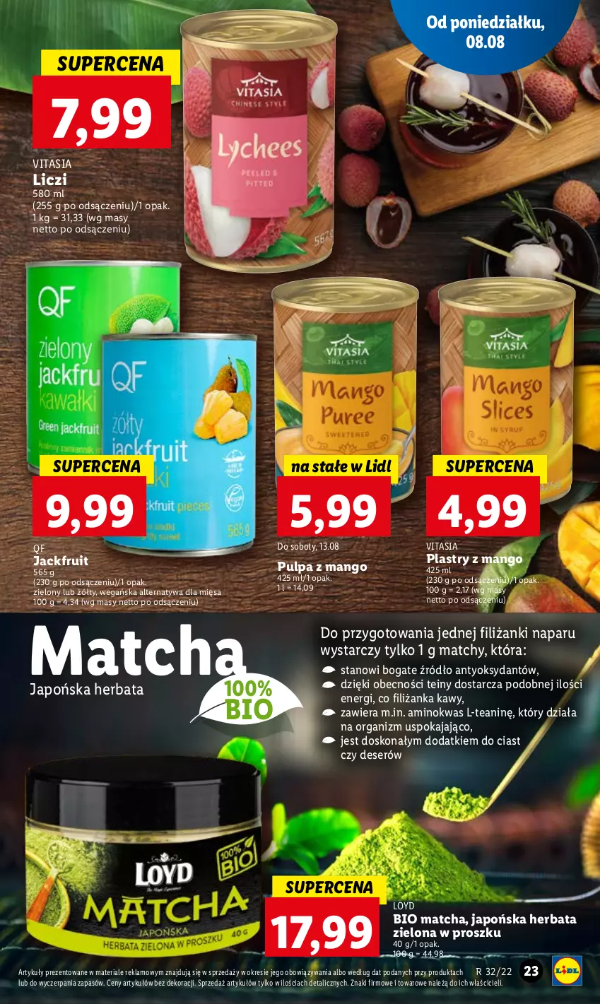 Gazetka promocyjna Lidl - GAZETKA - ważna 08.08 do 10.08.2022 - strona 25 - produkty: Deser, Filiżanka, Herbata, Liczi, Loyd, Mango, Ser