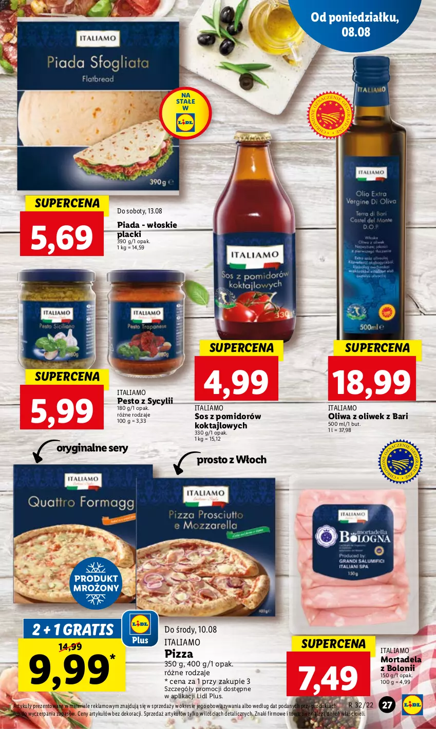 Gazetka promocyjna Lidl - GAZETKA - ważna 08.08 do 10.08.2022 - strona 29 - produkty: Gin, Gra, Lack, Oliwa z oliwek, Pesto, Pizza, Ser, Sos