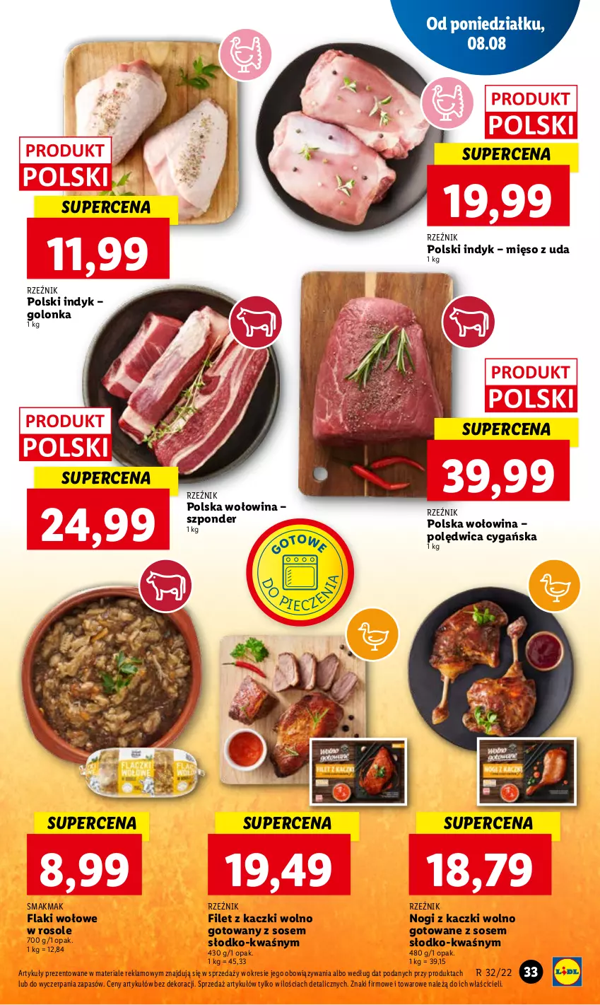 Gazetka promocyjna Lidl - GAZETKA - ważna 08.08 do 10.08.2022 - strona 35 - produkty: Flaki, Flaki wołowe, Mięso, Piec, Polędwica, Sos, Wołowina