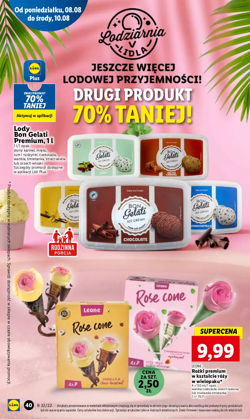 Gazetka promocyjna Lidl - GAZETKA - ważna 08.08 do 10.08.2022 - strona 42 - produkty: Czekolada, Leon, Lody, Mięta, Rodzynki, Rum