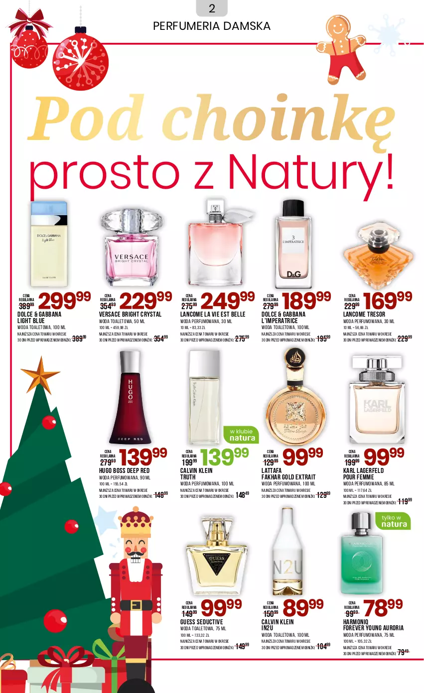 Gazetka promocyjna Drogerie Natura - Gazetka Drogerie Natura - ważna 04.12.2024 do 03.01.2025 - strona 2 - produkty: Bell, Calvin Klein, Fa, Hugo Boss, Karl Lagerfeld, Perfum, Versace, Woda, Woda perfumowana, Woda toaletowa